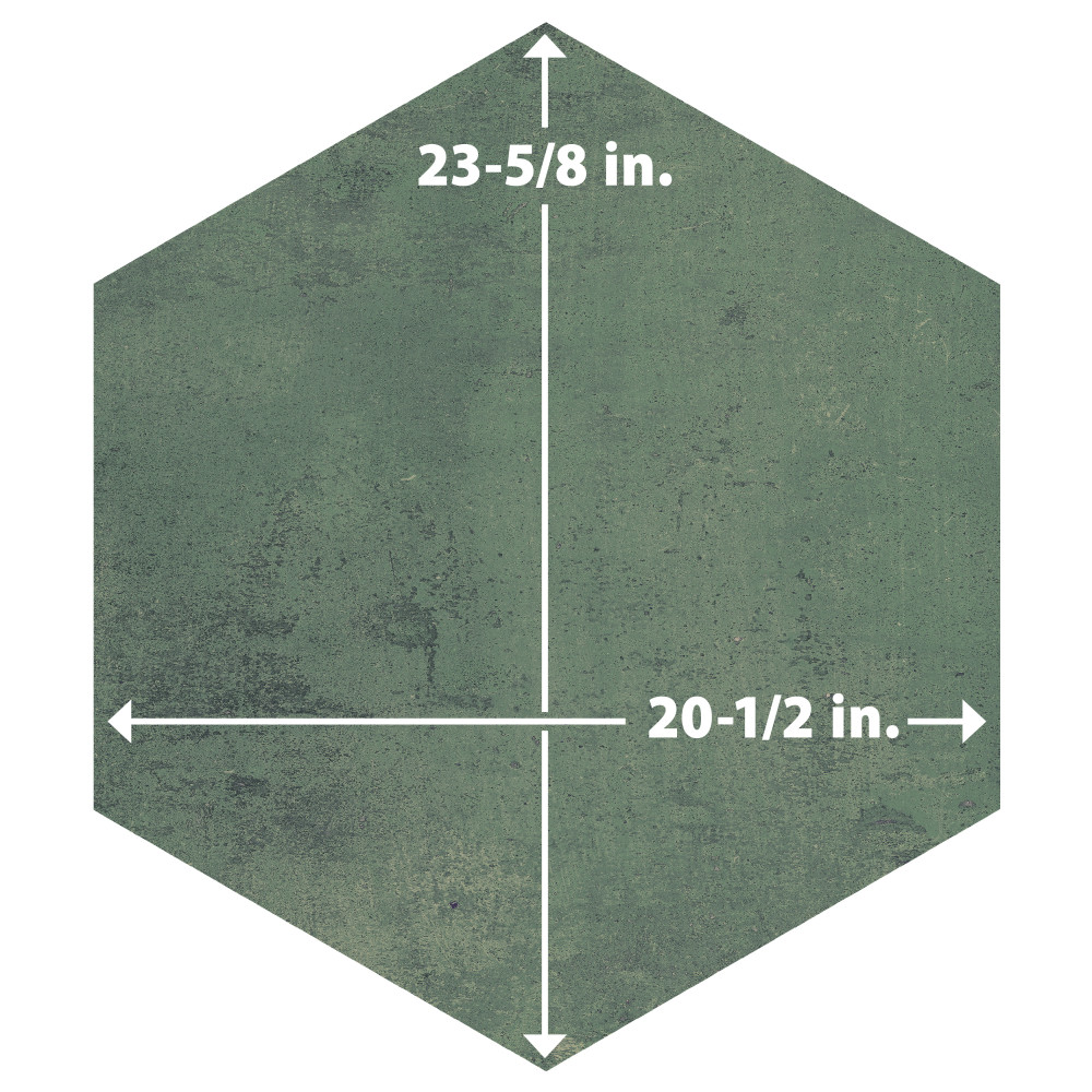 Argillos Hex Aquamarine 20-1/2 in. x 23-5/8 in. Porcelain Floor and Wall Tile