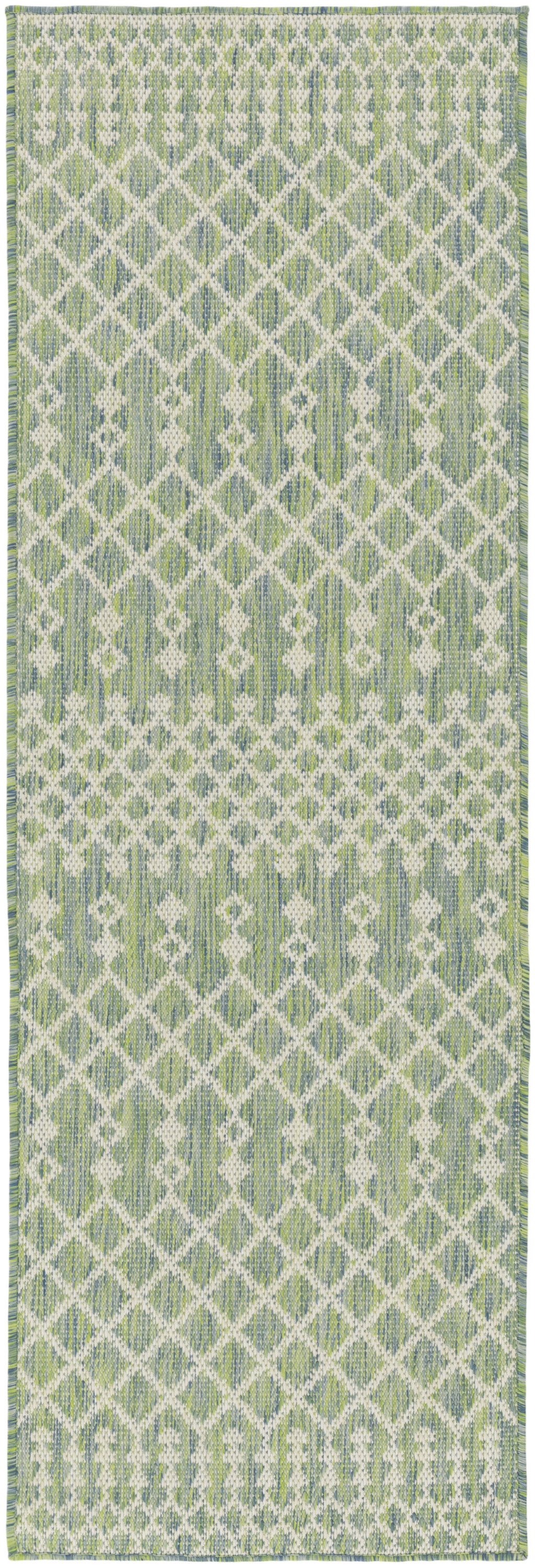 Nourison Positano 2'2" x 8' Blue Green Modern Rug
