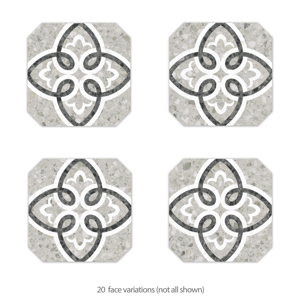 Riviera Octagon Garde Gris 7-7/8 in. x 7-7/8 in. Porcelain Floor and Wall Tile