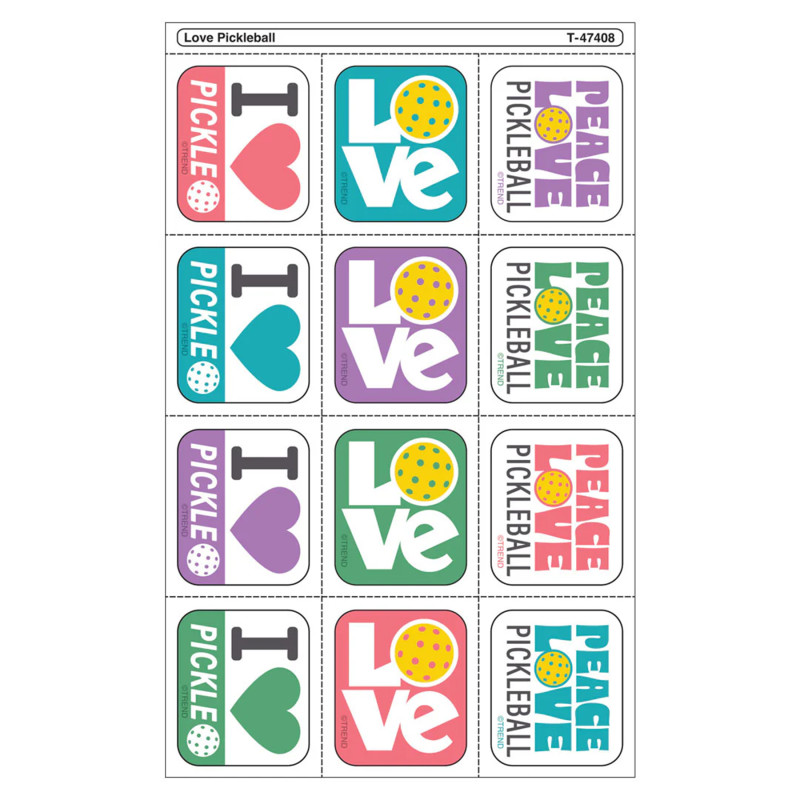 Love Pickleball Tear & Share Stickers™, Pack of 60