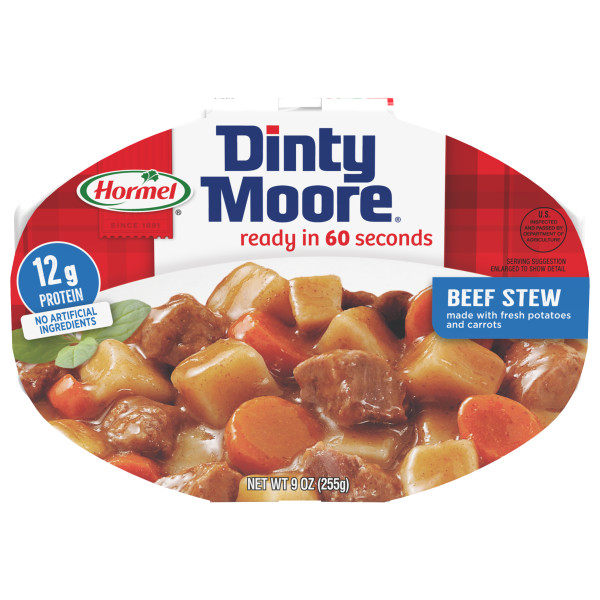 DINTY MOORE(r) Stew, Beef, 6/9OZ oz. . C1C1 - Front Center In Package (Hi Res)