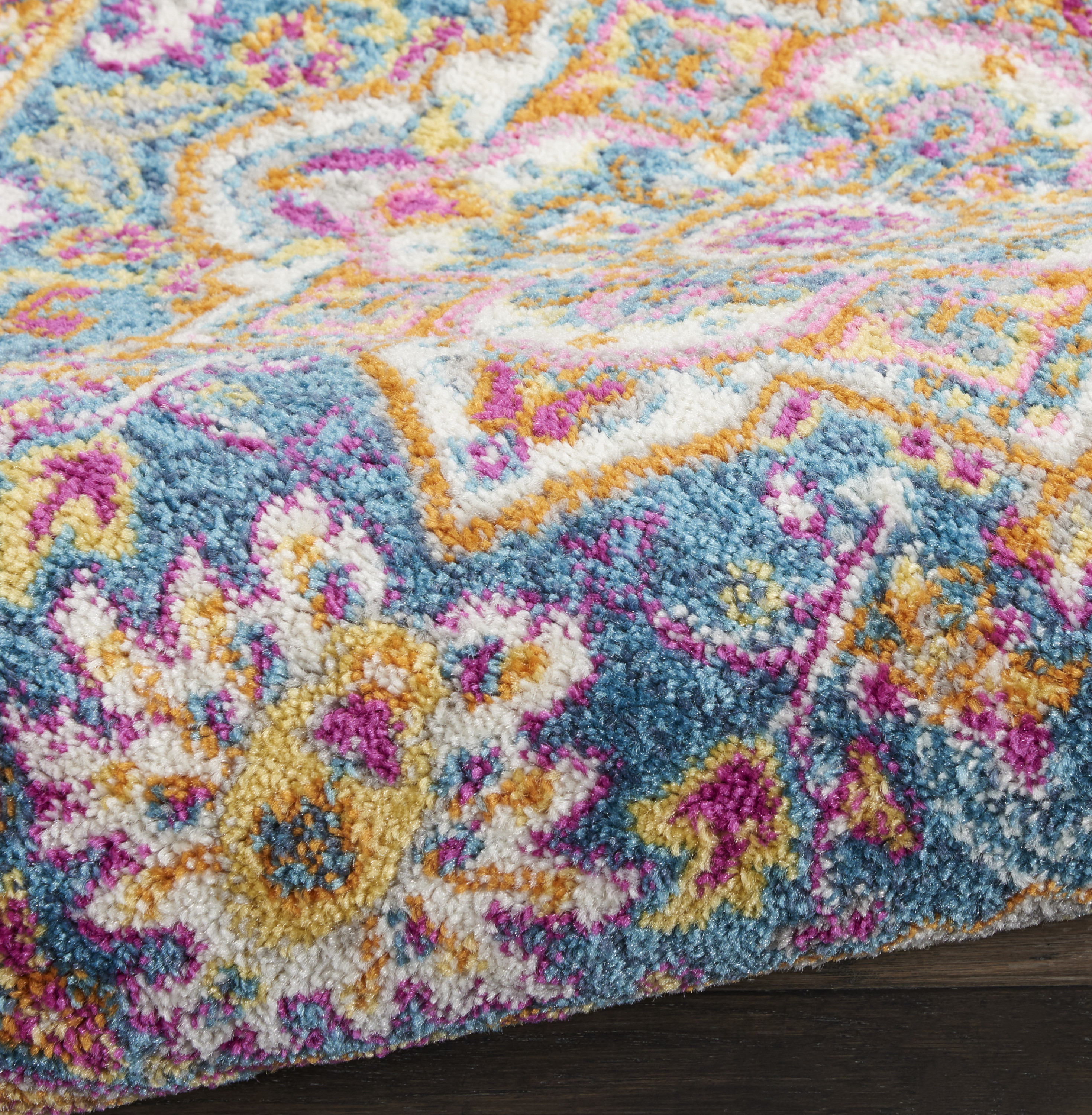 Nourison Passion 2'2" x 7'6" Teal Multicolor Bohemian Indoor Rug