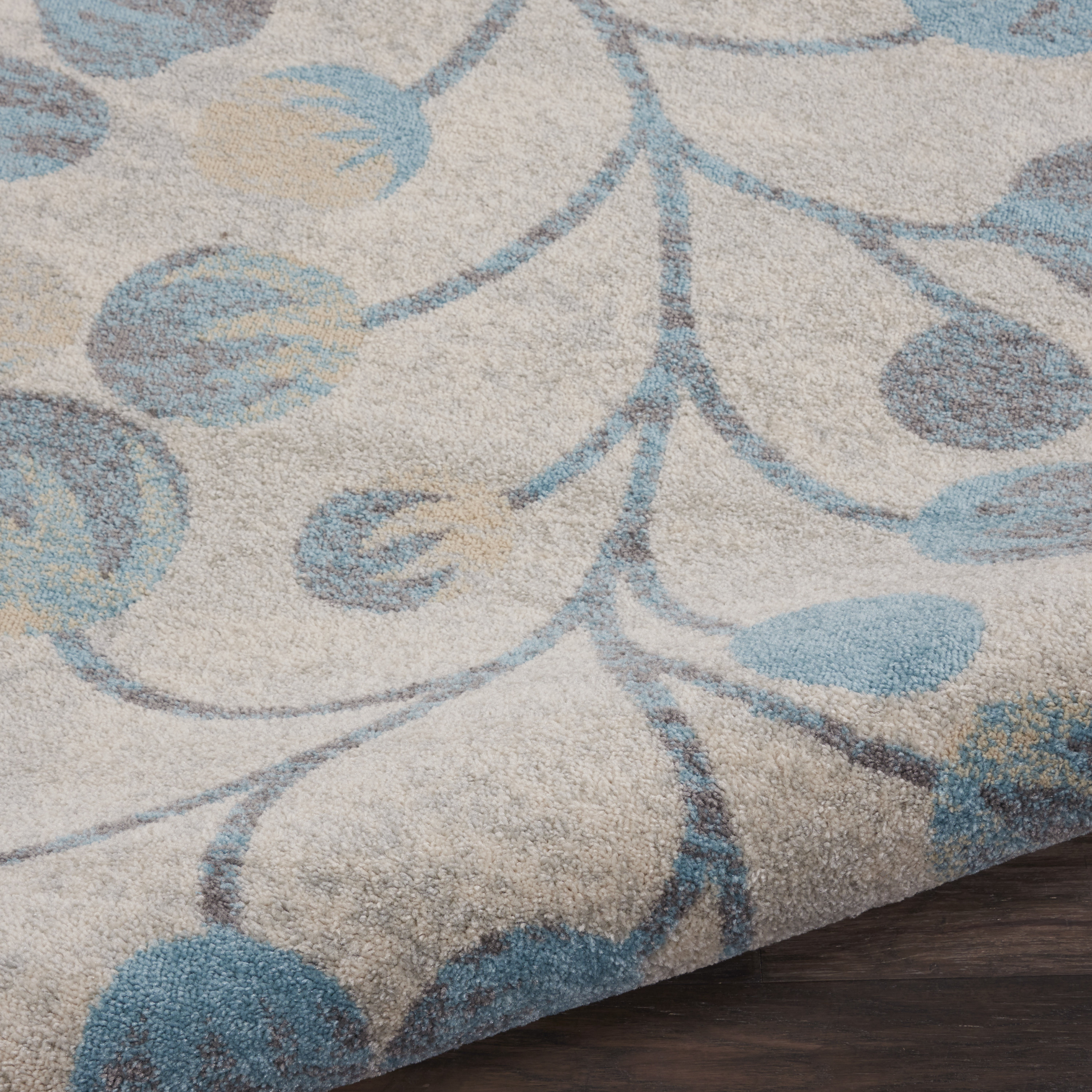 Nourison Tranquil 8'10" x 11'10" Ivory/Turquoise Farmhouse Indoor Rug
