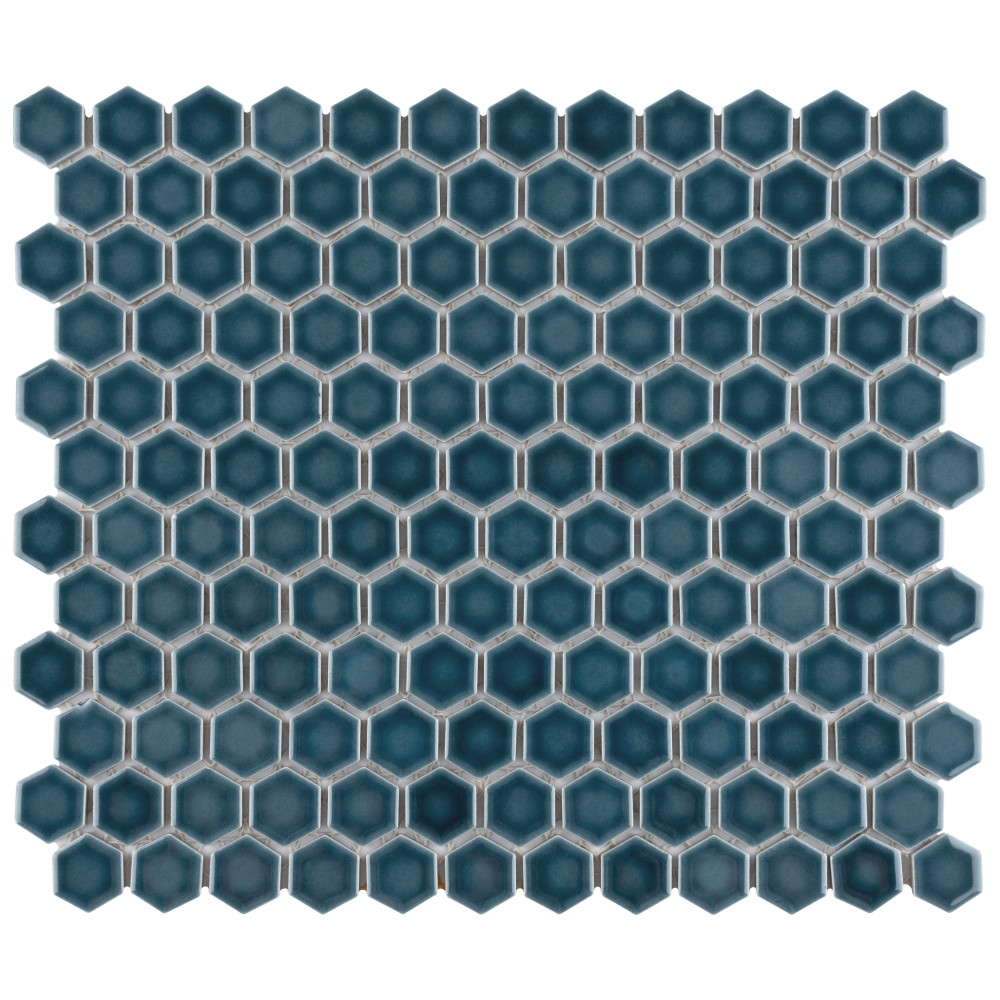 Tribeca 1″ Hex Glacier Blue 10-1/4 in. x 11-7/8 in. Porcelain Mosaic Tile