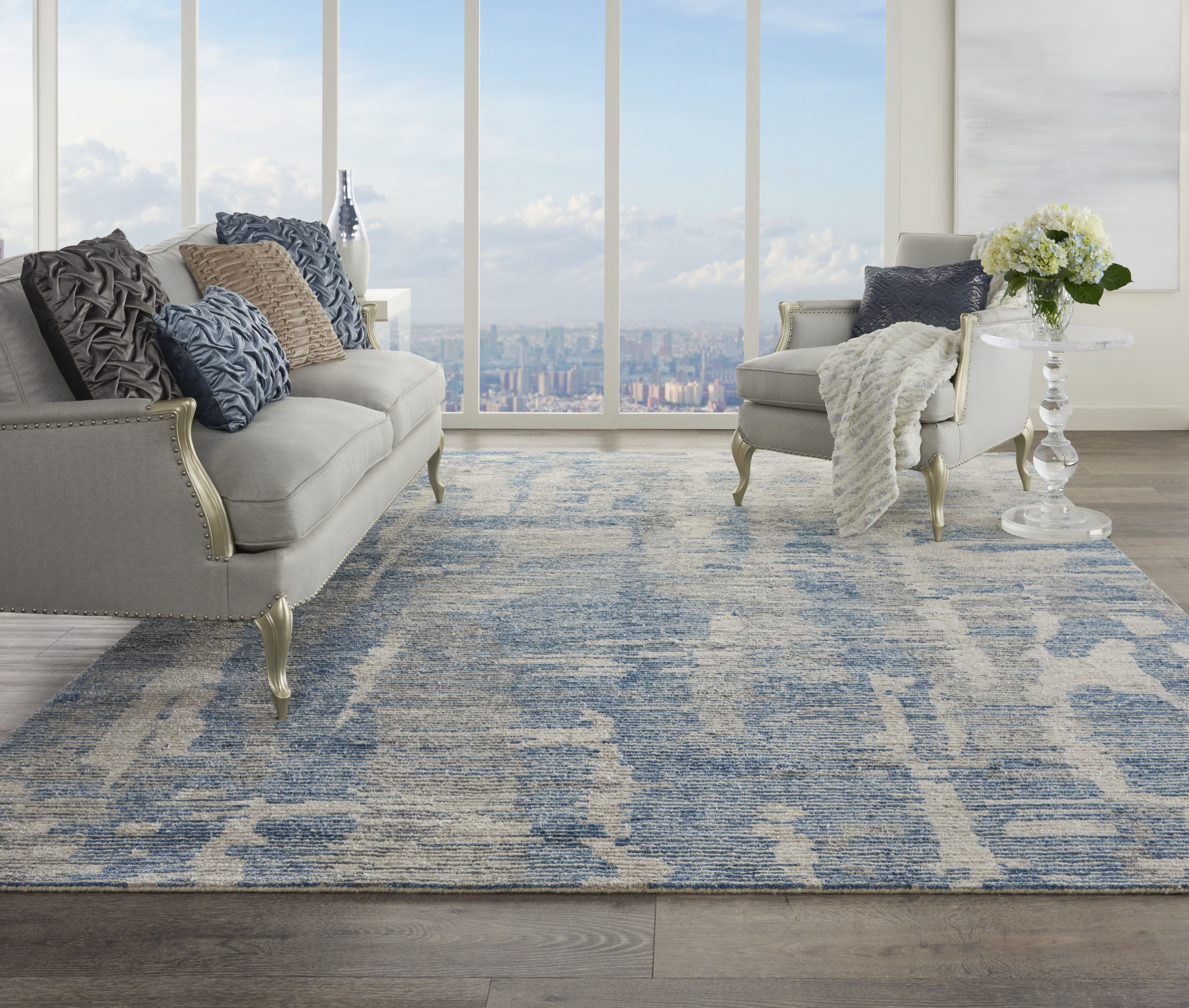 Nourison Ellora 8'6" x 11'6" Blue Modern Indoor Rug