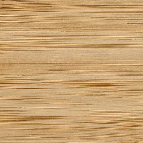 Light bamboo-like wood panel, horizontal fine grain and shallow grooves across the surface; displaying regular layered striations; close-up view with even, neutral lighting and no other objects.