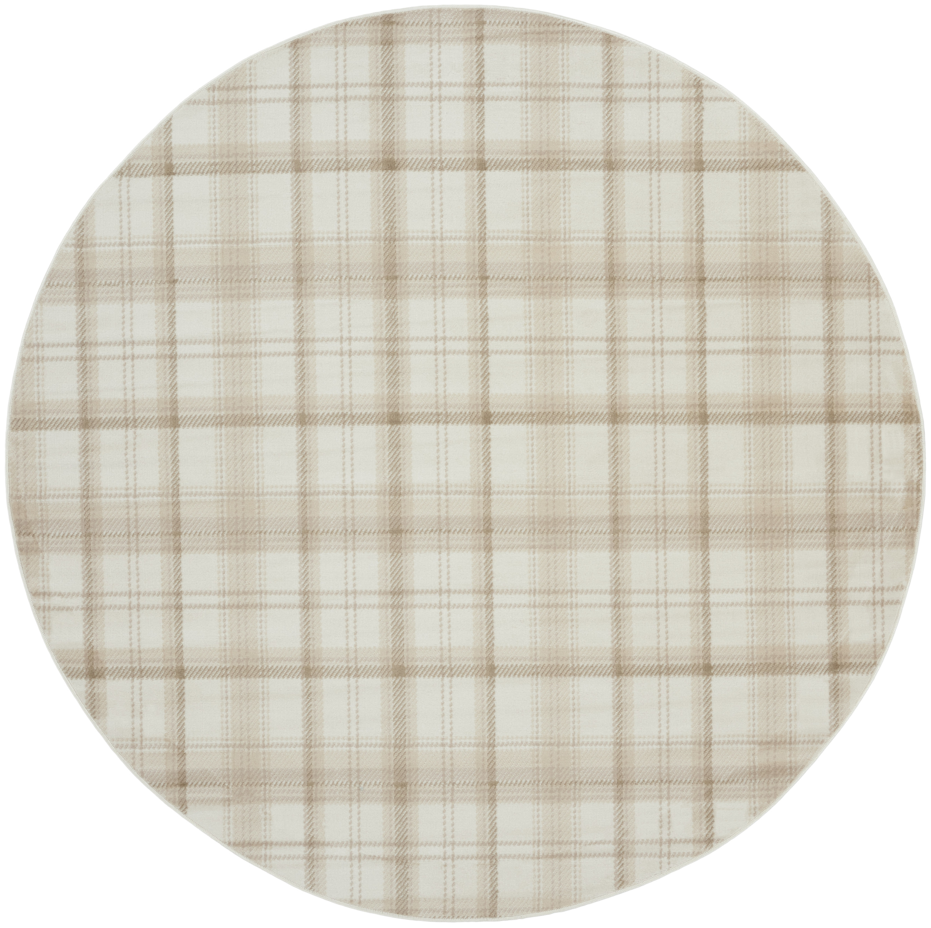 Nourison Grafix 8' x Round Ivory Beige Farmhouse Indoor Rug
