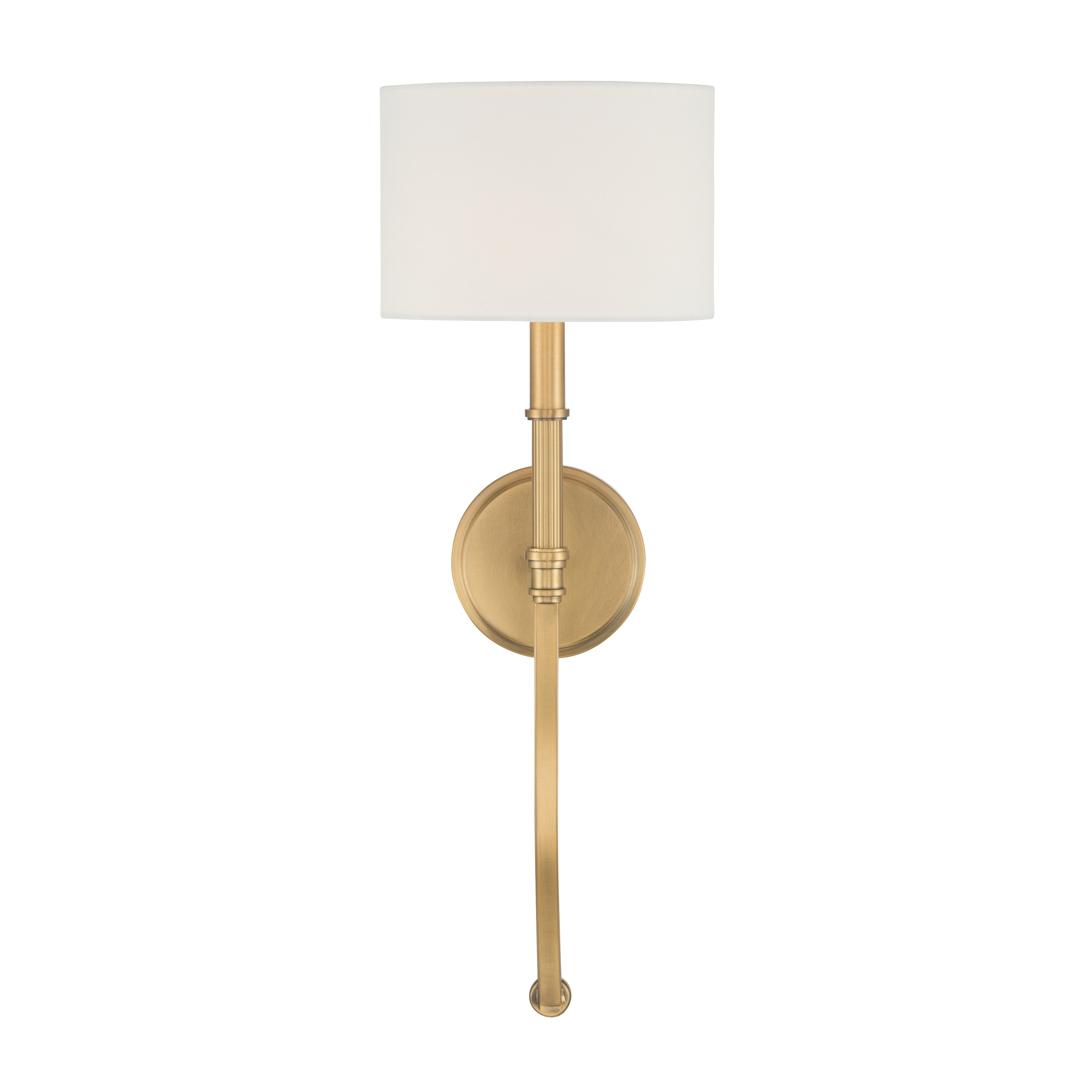 1-Light Wall Sconce - Legacy Brass with White Linen - alternate view
