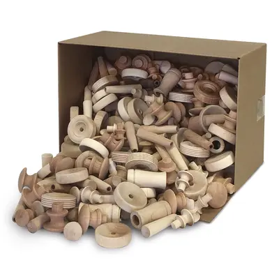 Creativity Street  Natural Wood Turnings, Natural/Assorted Shapes,  Assorted Sizes, 18 lb.