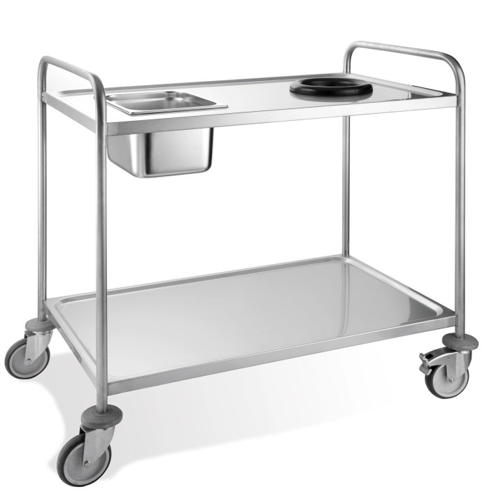 Chariot de débarassage en acier inoxydable