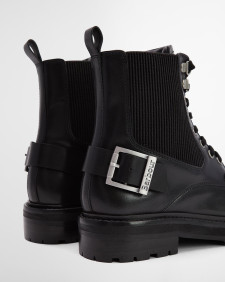 Leonie Lace-Up Boots Black