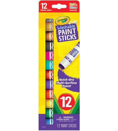 Crayola® Washable Paint Sticks, 12 colors