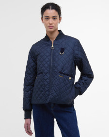 Reyna Quilted Bomber Jacket Dark Navy