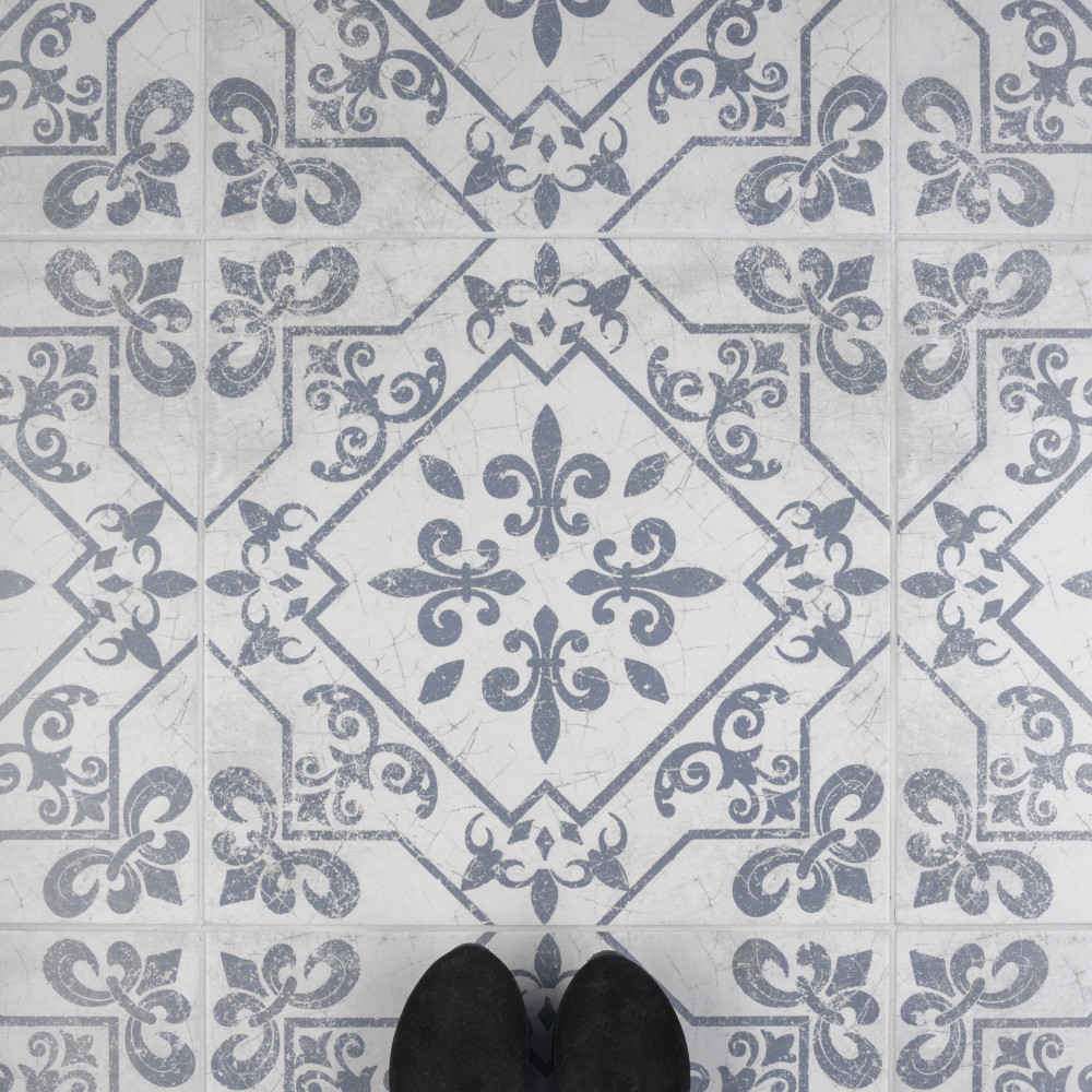 Atlantic Azul 17.63x17.63 Square Ceramic Floor and Wall Digital Pattern