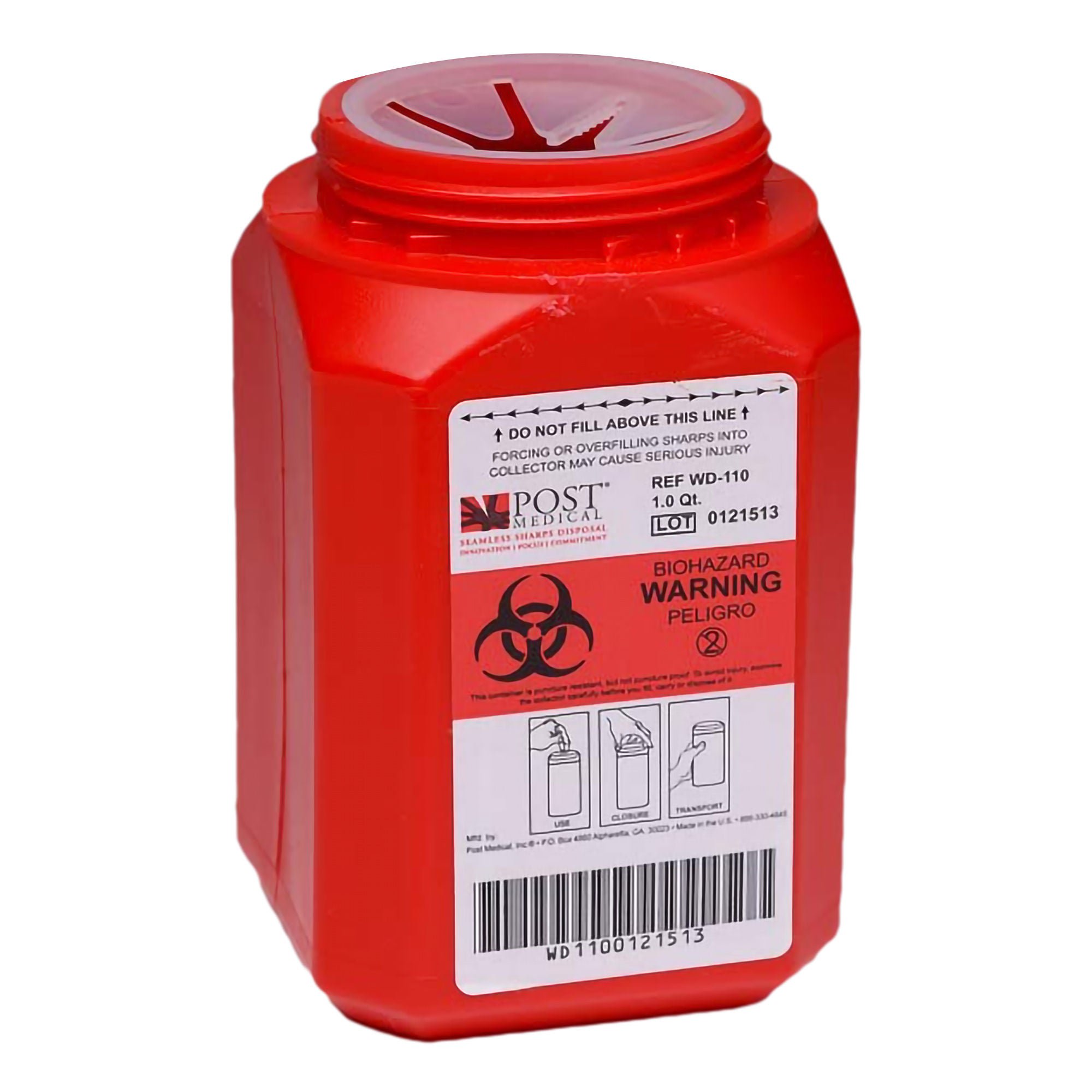 Post Medical Multi-purpose Sharps Container, 1 Quart