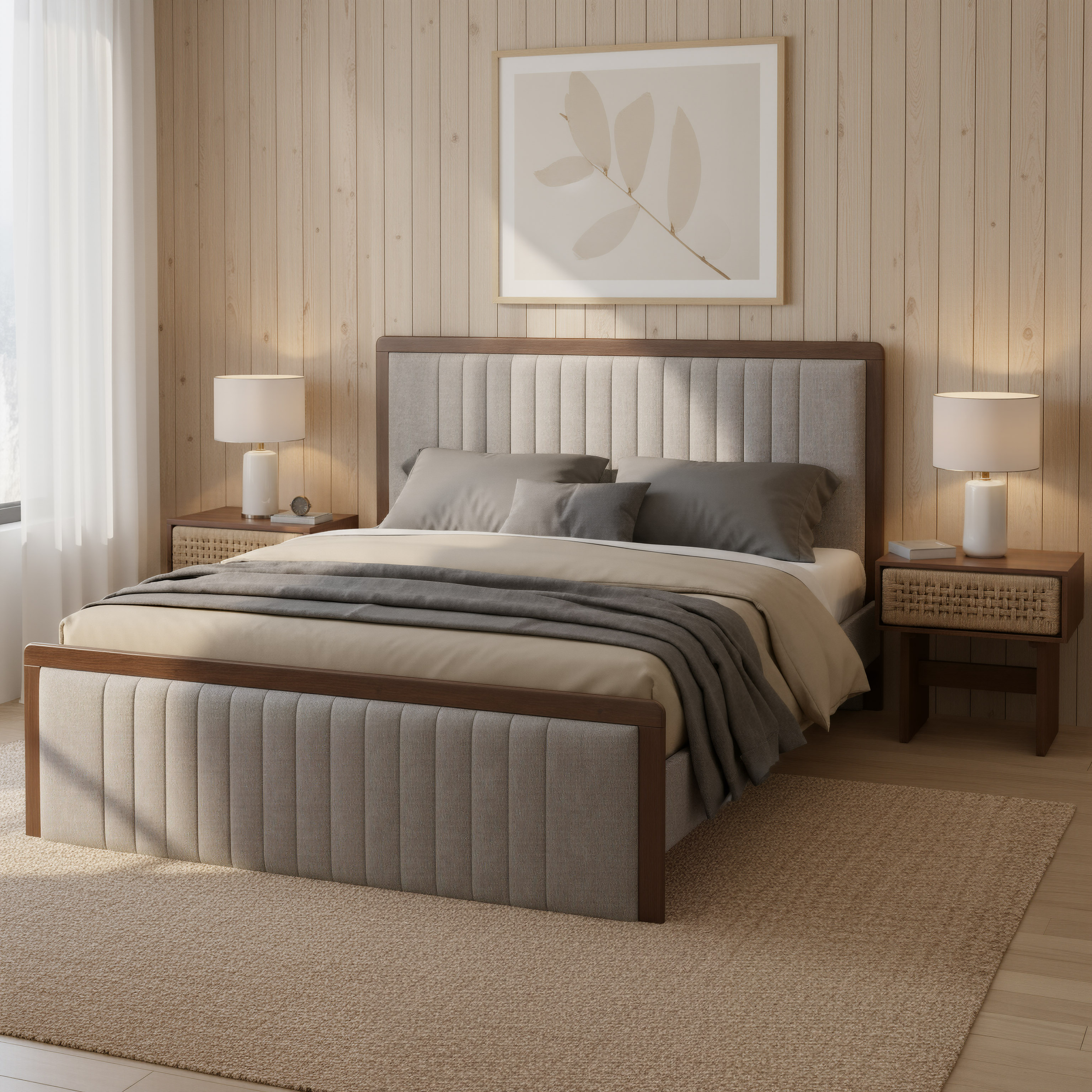 Amaria Nightstand Natural & Walnut product image
