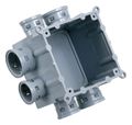 Kwikon® Square Slab Box PVC 3-5/8 in. D 2 Gang 29 cu.in.