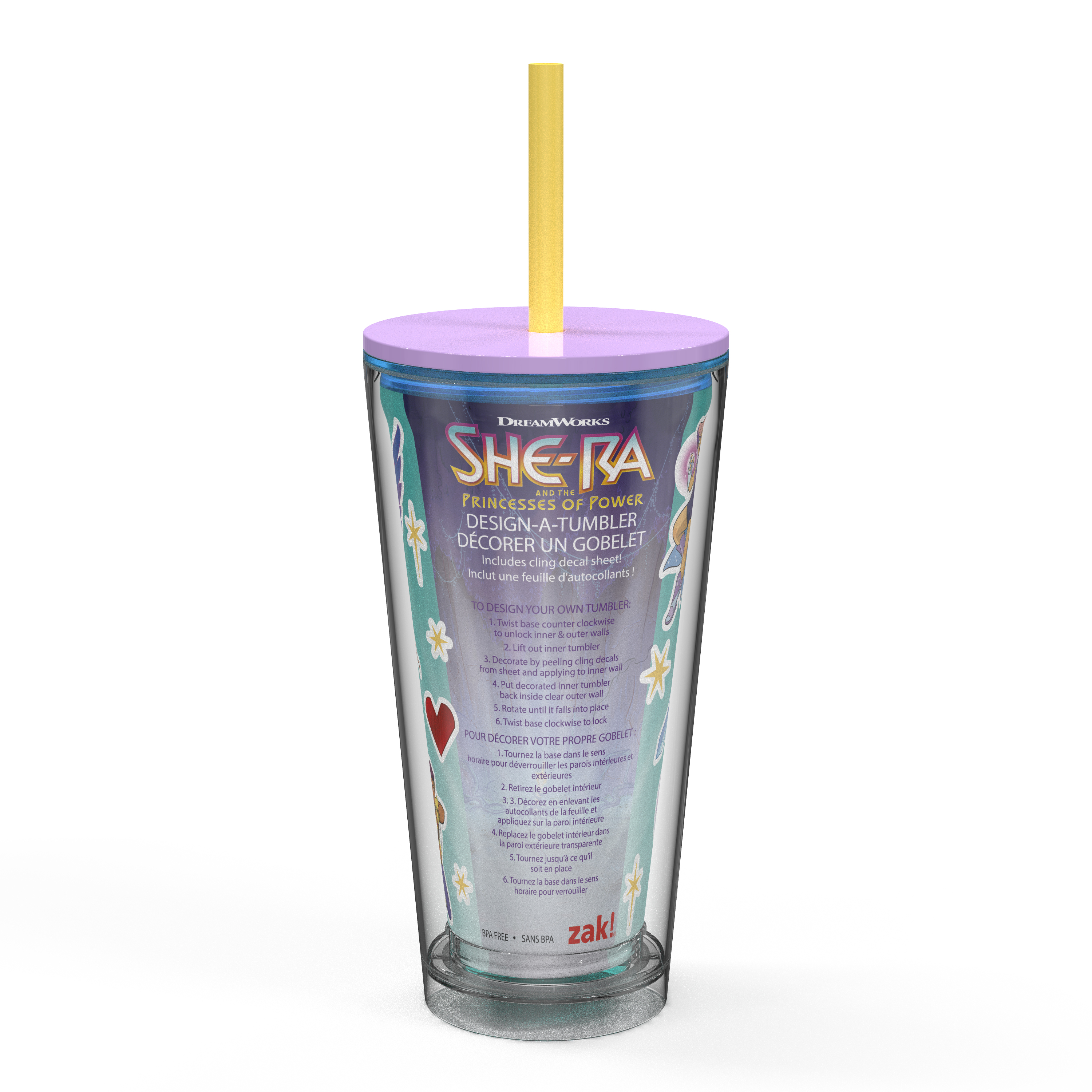 She-Ra 16 ounce Plastic Cup with Lid and Straw, Princess of Power slideshow image 3