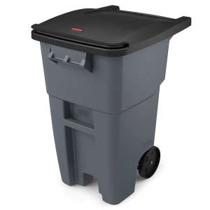 Rubbermaid Commercial, Rollout, 50gal, Resin, Gray, Square, Receptacle
