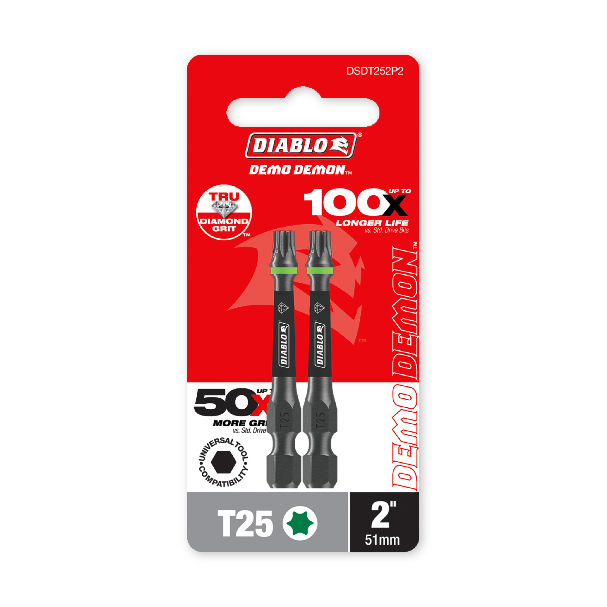 Diablo 2 in. Demon Torx T25 Drive Bit in its retail packaging, ready for the job box or tool bag