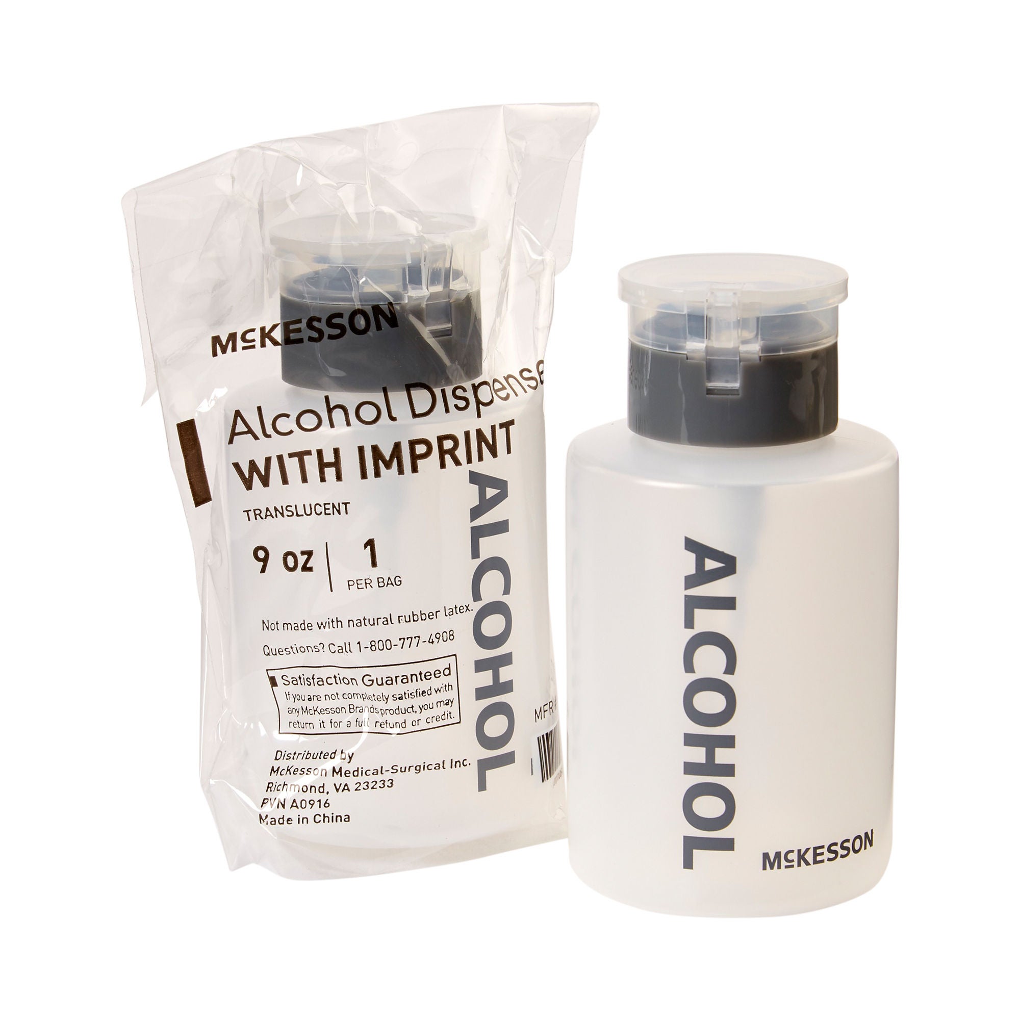 McKesson Alcohol Dispenser imprinted with the word "Alcohol," 9-ounce Capacity