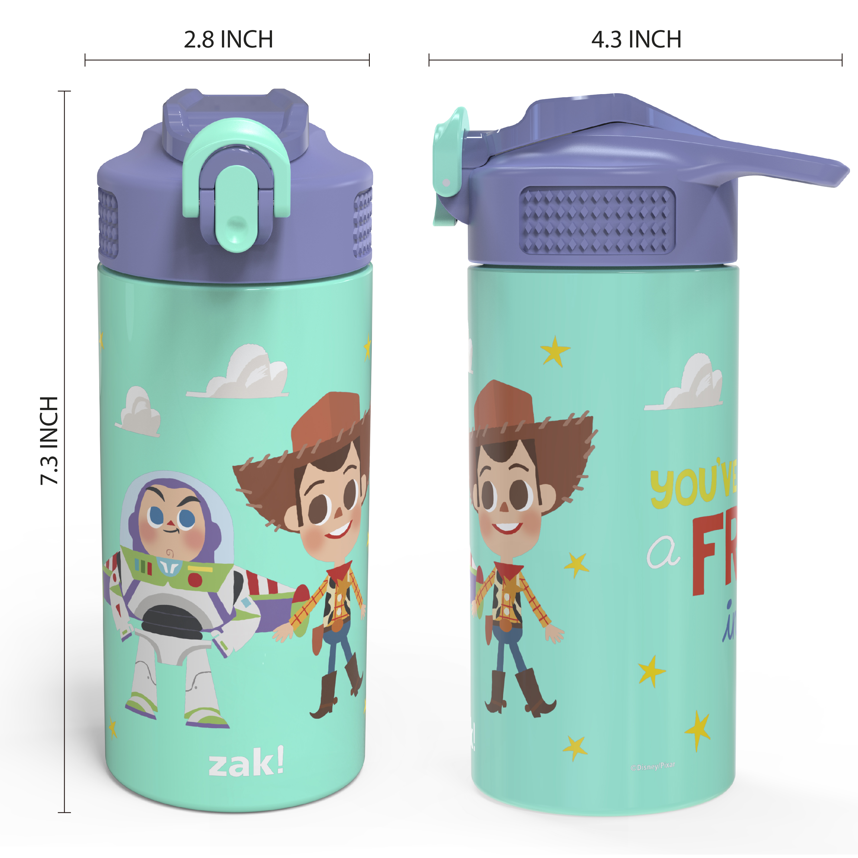 Disney and Pixar 14 ounce Stainless Steel Vacuum Insulated Water Bottle, Buzz and Woody slideshow image 8