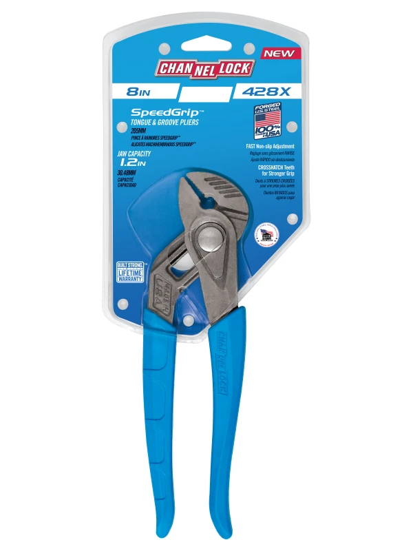 428X 8-inch SPEEDGRIP Straight Jaw Tongue & Groove Pliers