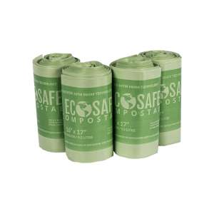 Ecosafe,  LLDPE Compostable Liner, 2.5 gal Capacity, 16 in Wide, 17 in High, 0.6 Mils Thick, Green