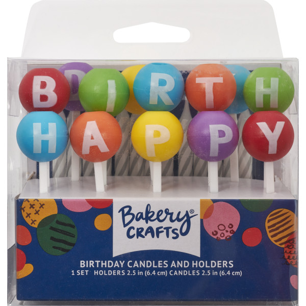 3D Round Happy Birthday Letters Candle Holder
