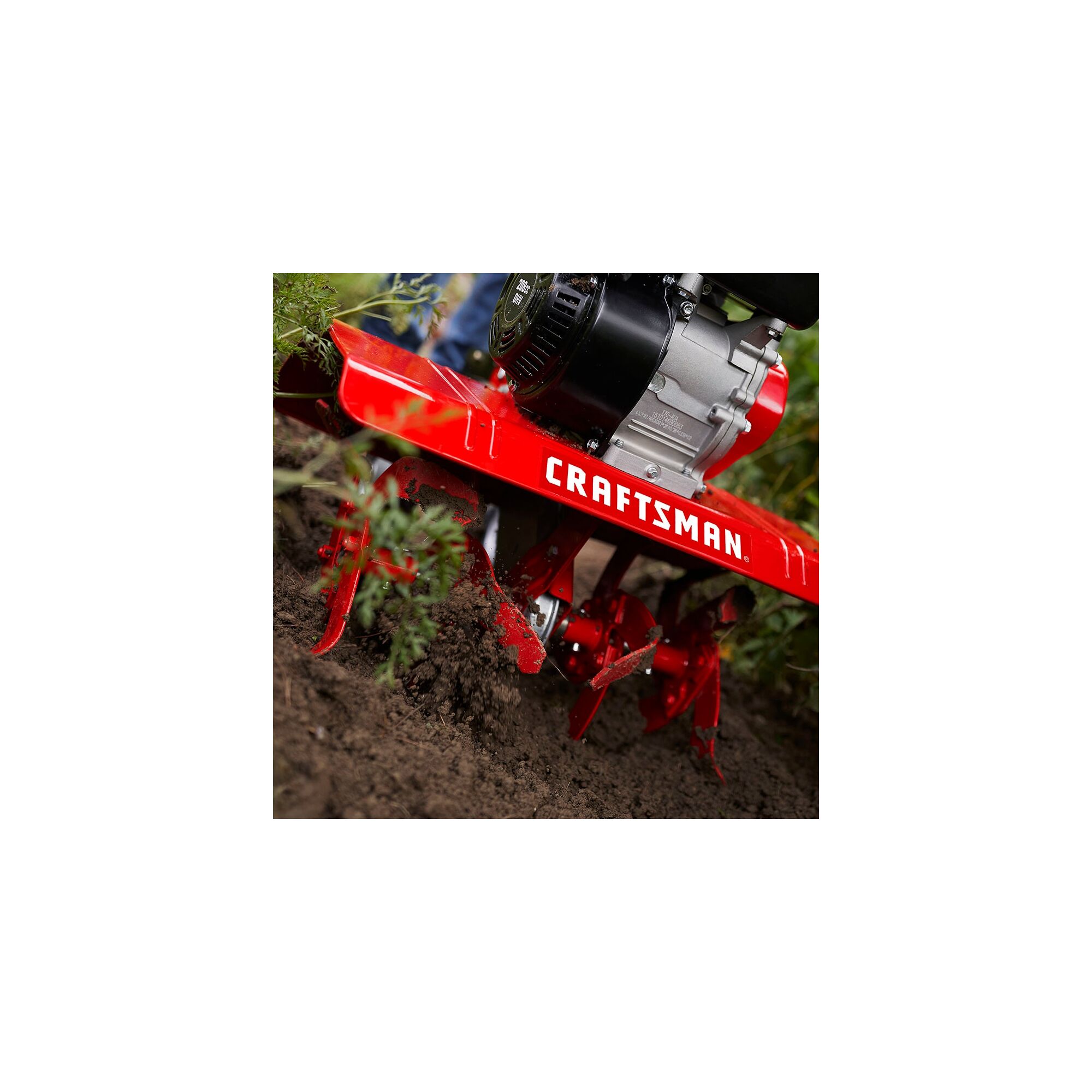 View of CRAFTSMAN Tillers highlighting product features