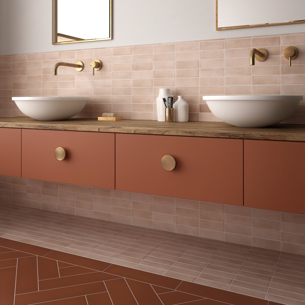 Coco Matte Orchard Pink 2 in. x 5-7/8 in. Porcelain Floor and Wall Tile