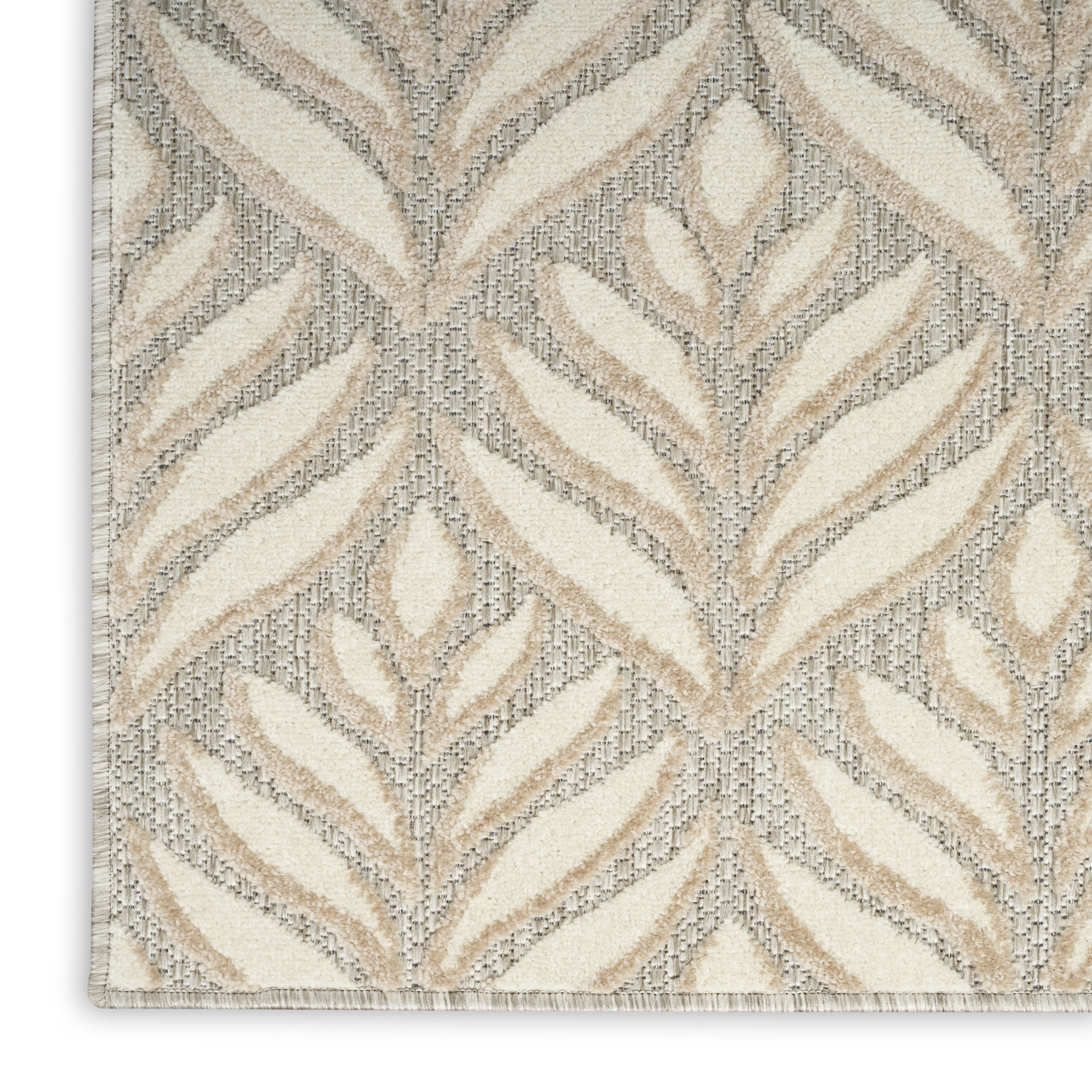 Nourison Aloha 7'10" x 10'6" Ivory Grey Tropical Rug