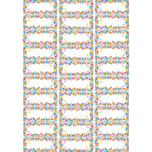 Magnetic Die-Cut Small Foam Nameplates & Labels, Confetti, 30 Pieces
