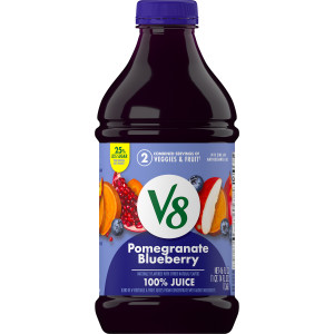 V8® Pomegranate Blueberry 100% Fruit and Vegetable Juice, 46 fl oz Bottle (6 Pack)