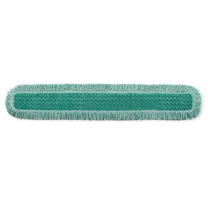 Rubbermaid Commercial, HYGEN™, Microfiber Hook & Loop Dust Mop With Fringe, 48"W, Green