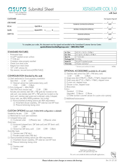 Spec Sheet — Cd Shower Spec Sheet Asura Xst 6034 Tr Col 1 0 Seat