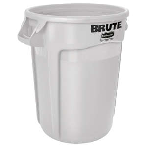 Rubbermaid Commercial, VENTED BRUTE®, 32gal, Resin, White, Round, Receptacle