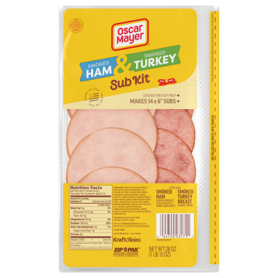 Oscar Mayer Kit w/ Extra Lean Smoked Ham & Extra Lean Smoked Turkey Breast Lunch Meat, 28 oz. Pack