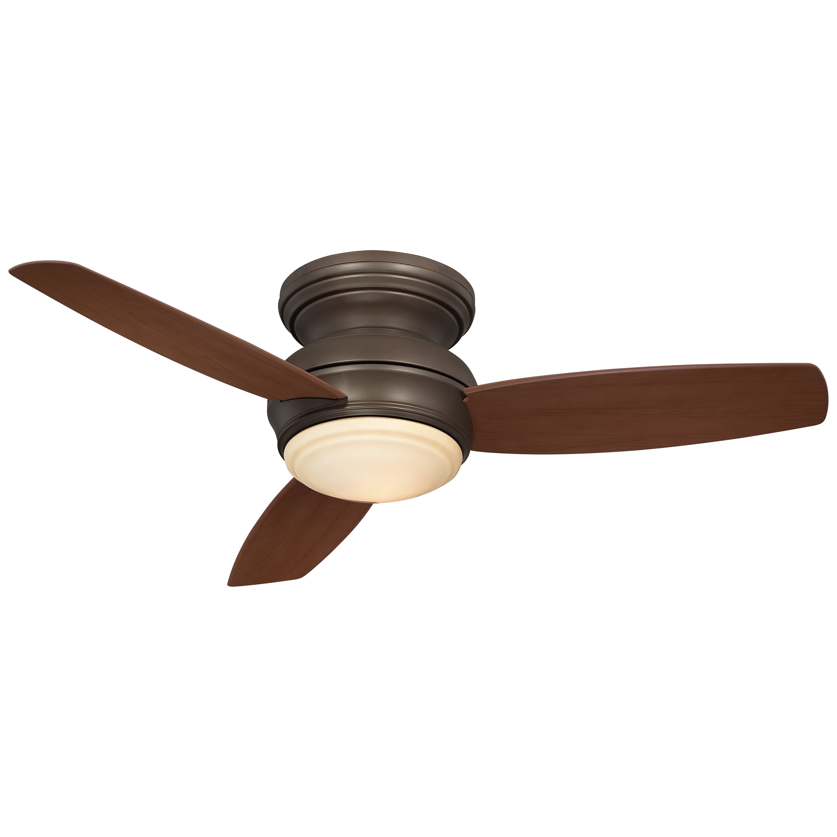 This Traditional Concept ceiling fan combines timeless Oil Rubbed Bronze styling with energy-efficient LED lighting. The 44-inch blade span and medium maple blades provide excellent airflow for medium-sized rooms while the integrated LED delivers 1363 lumens of dimmable light. - alternate view