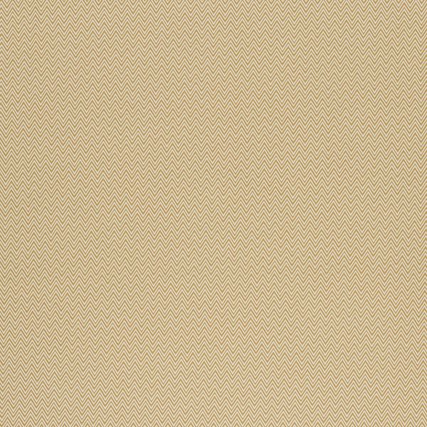 Beige-and-cream chevron-patterned fabric covering a surface; repeating tight zigzag pattern; close-up, even lighting suggesting a neutral interior wall or upholstery texture.