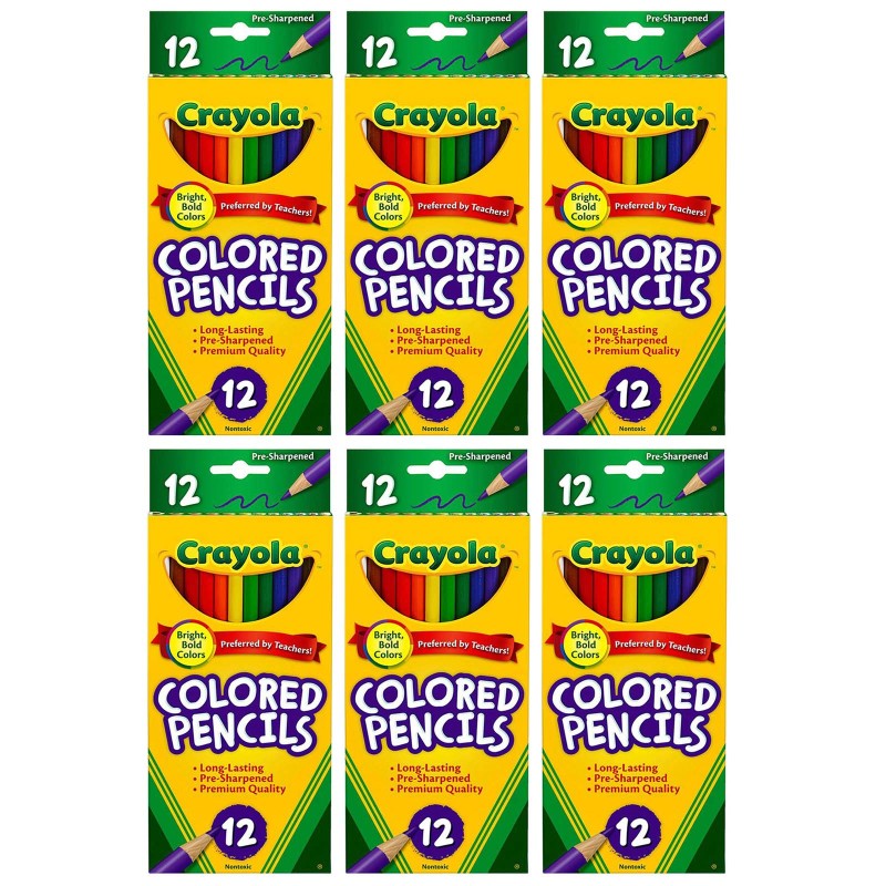 Colored Pencils, 12 Per Box, 6 Boxes
