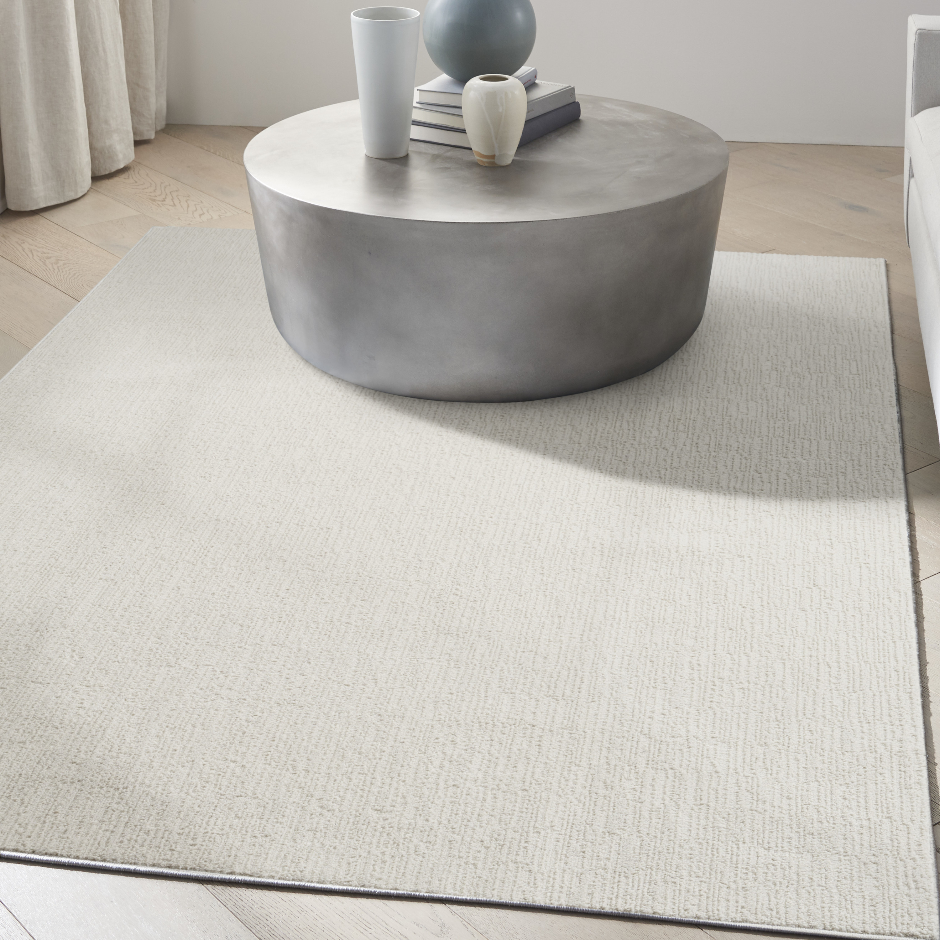 Calvin Klein CK029 Captivating 5'3" x 7'3" Ivory Grey Modern Indoor Rug