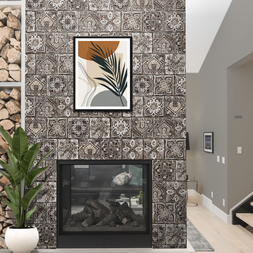 Mandala Decor Mix Mystikos 7-7/8 in. x 7-7/8 in. Ceramic Wall Tile