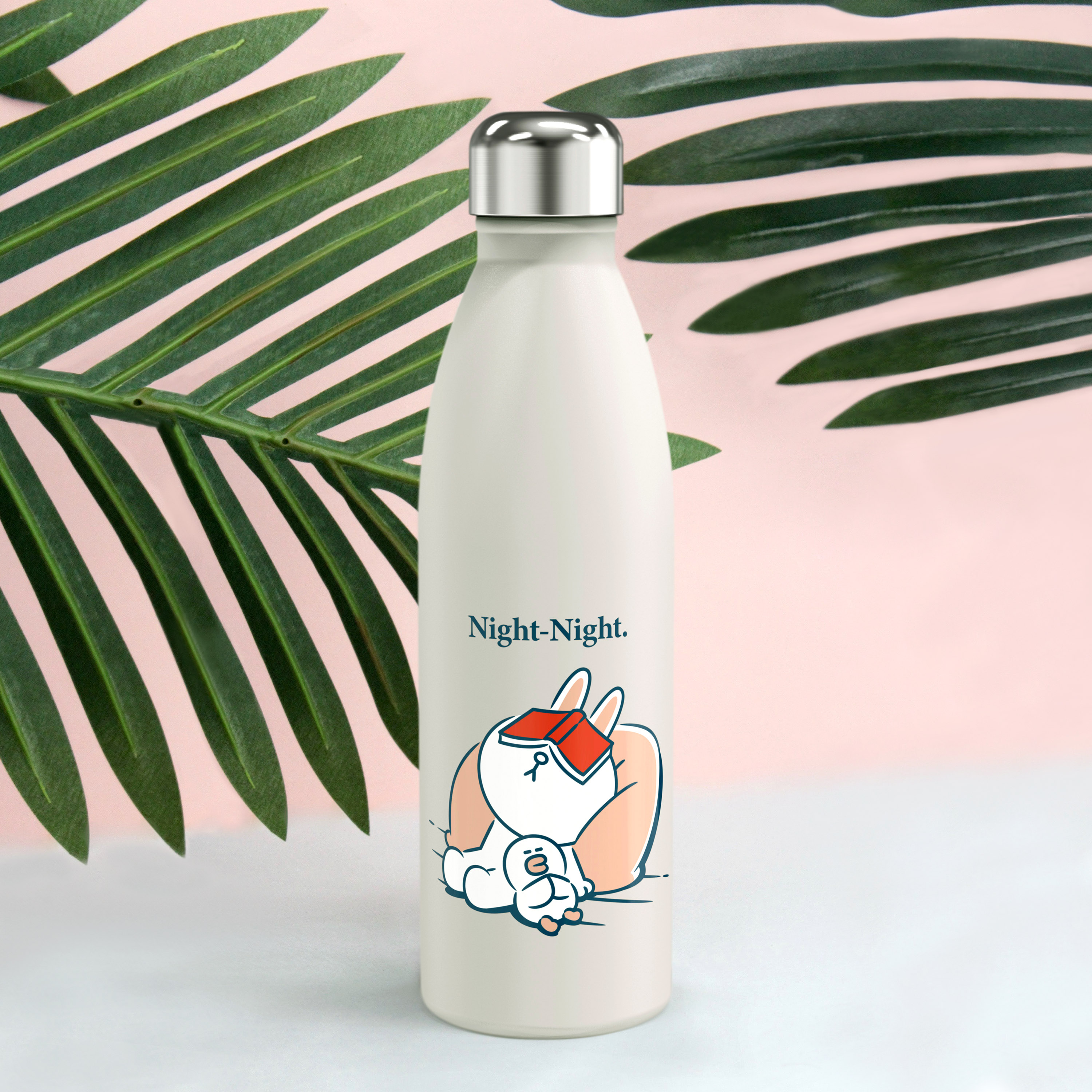 Line Friends 17.5 ounce Vacuum Insulated Stainless Steel Water Bottle, Sleepy Bunny slideshow image 3 Line Friends 17.5 ounce Vacuum Insulated Stainless Steel Water Bottle, Sleepy Bunny slideshow image 3