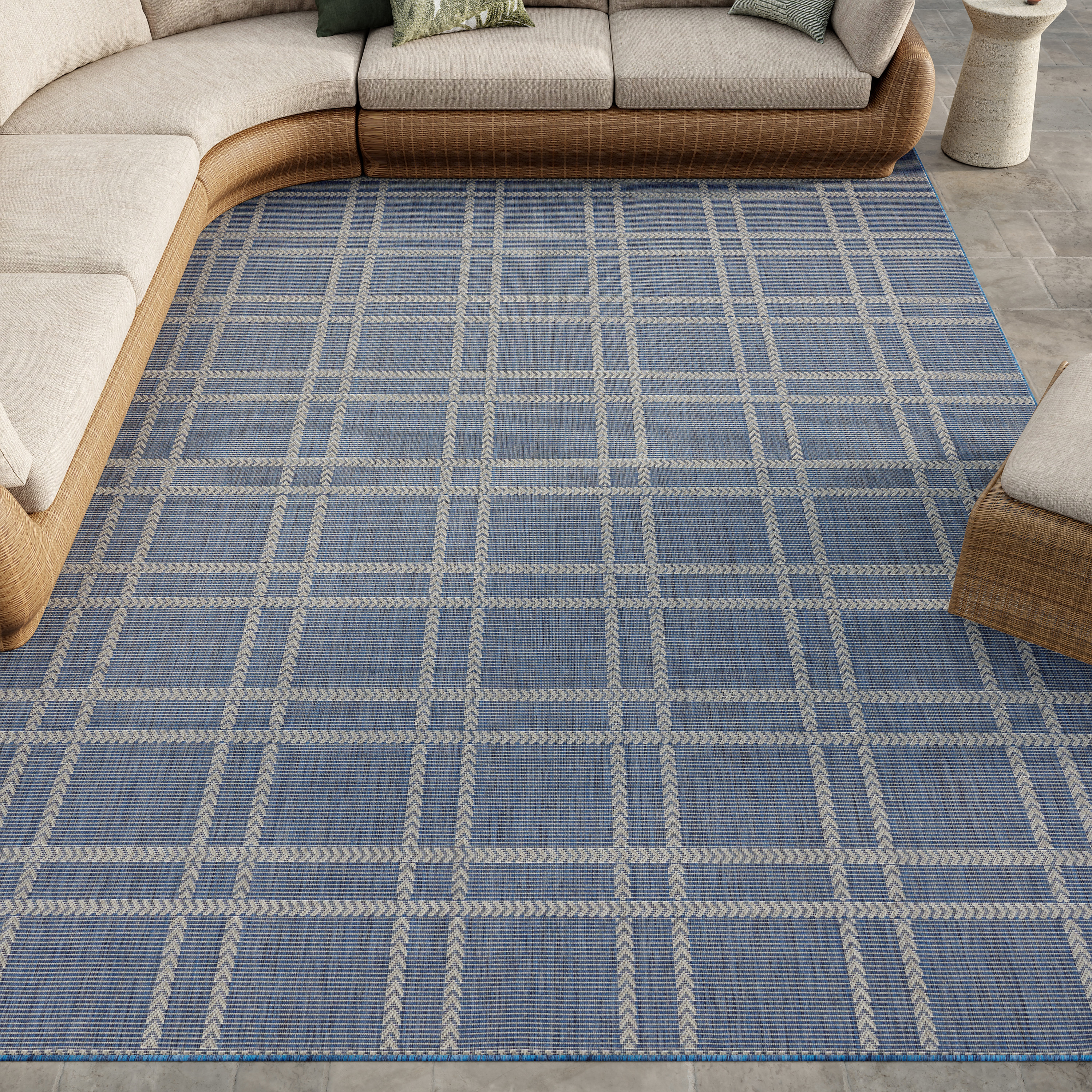 Nourison Horizon Indoor/Outdoor 8' x 10' Navy Modern Rug
