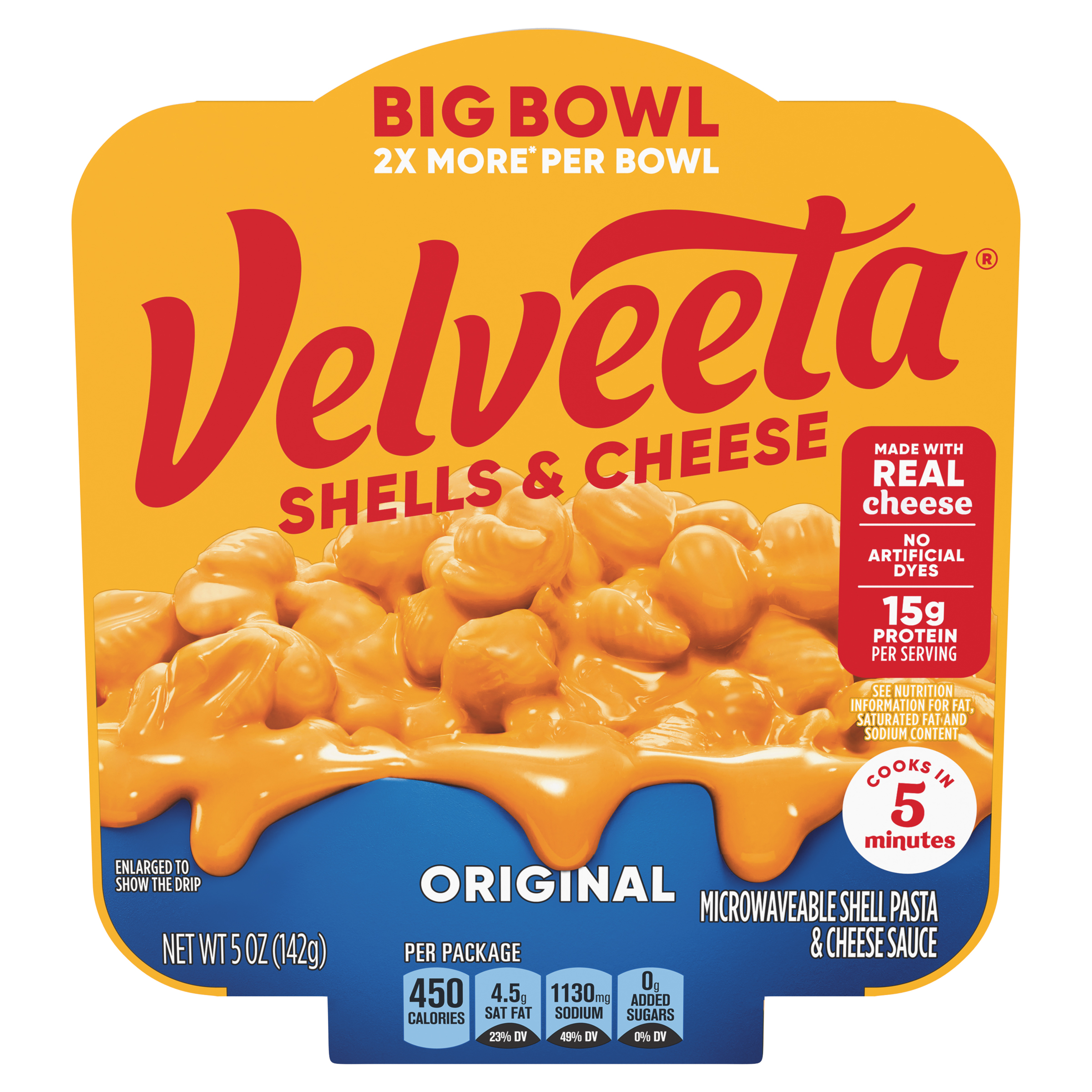 Shells & Cheese Original Mac and Cheese Easy Microwavable Dinner Big Bowl