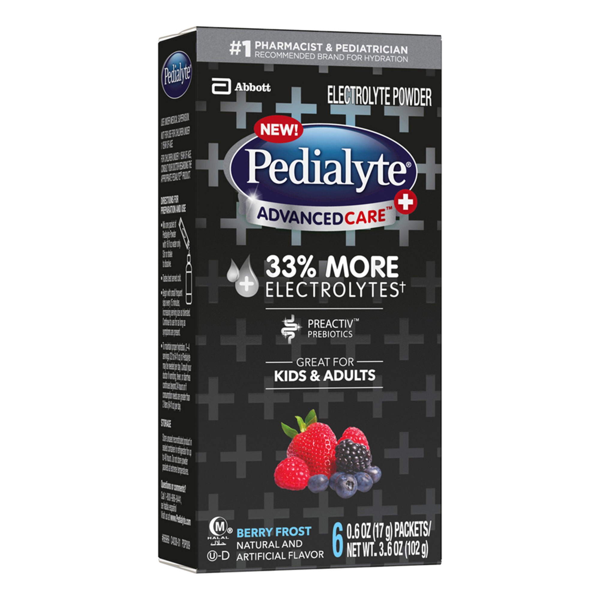 Abbott Nutrition PEDIALYTE, PDR ADVANCED CARE PLUS BERRY FROST 17GM (6/PK 6PK