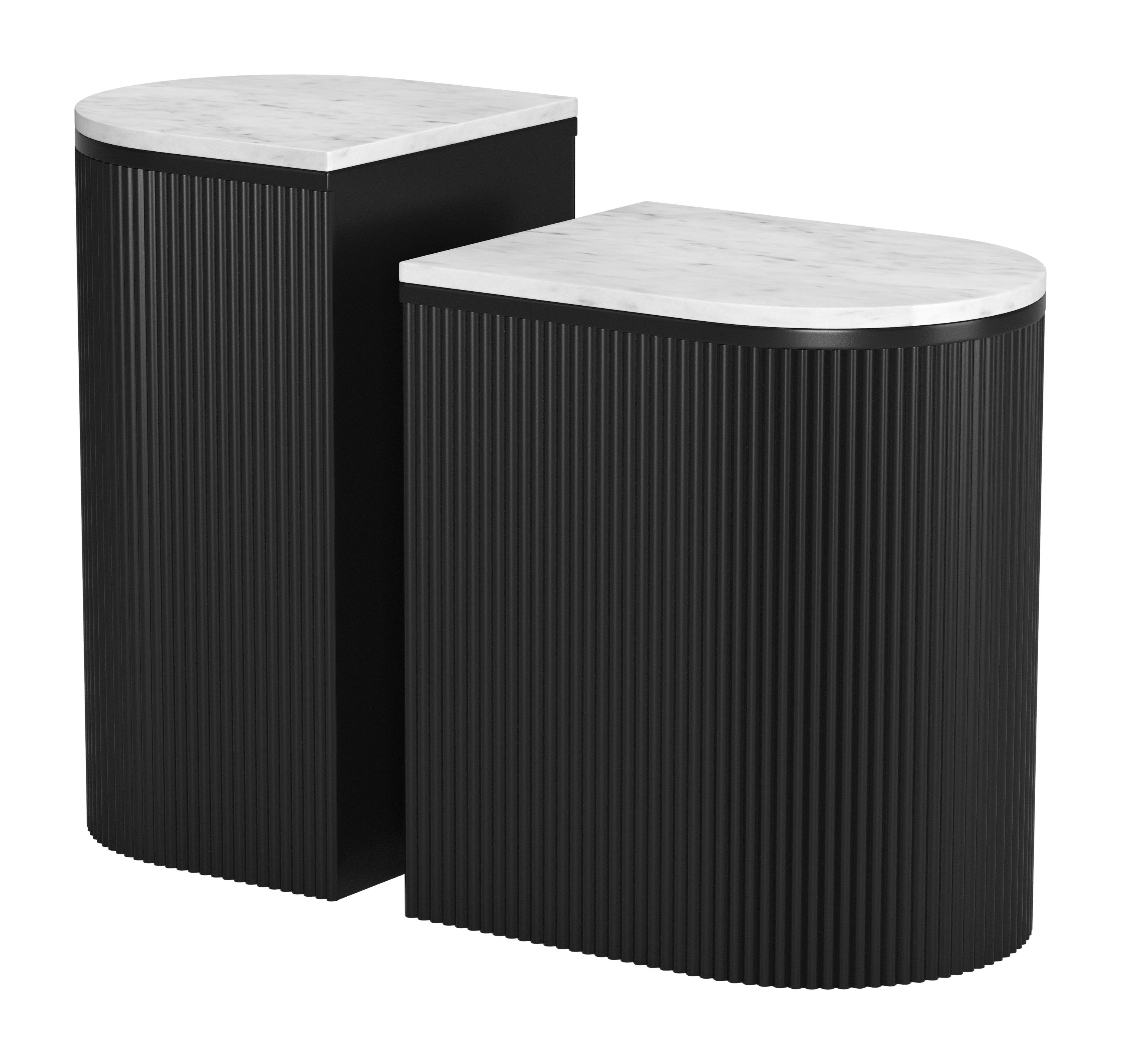 Ormara Side Table Set (2-Piece) White & Black product image