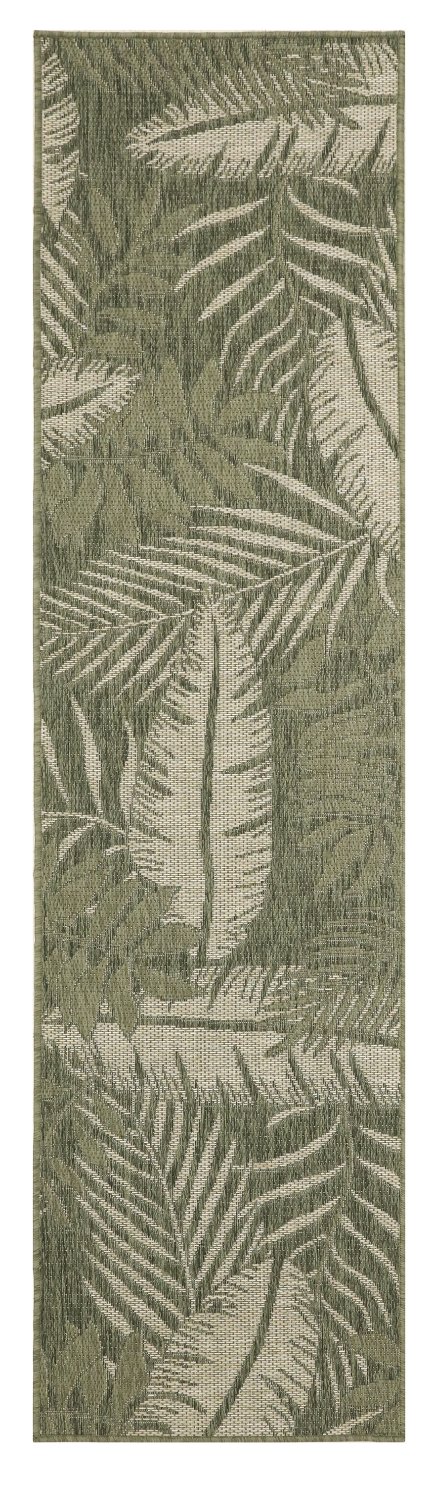 Nourison Garden Oasis 2' x 6' Green Ivory Outdoor Rug