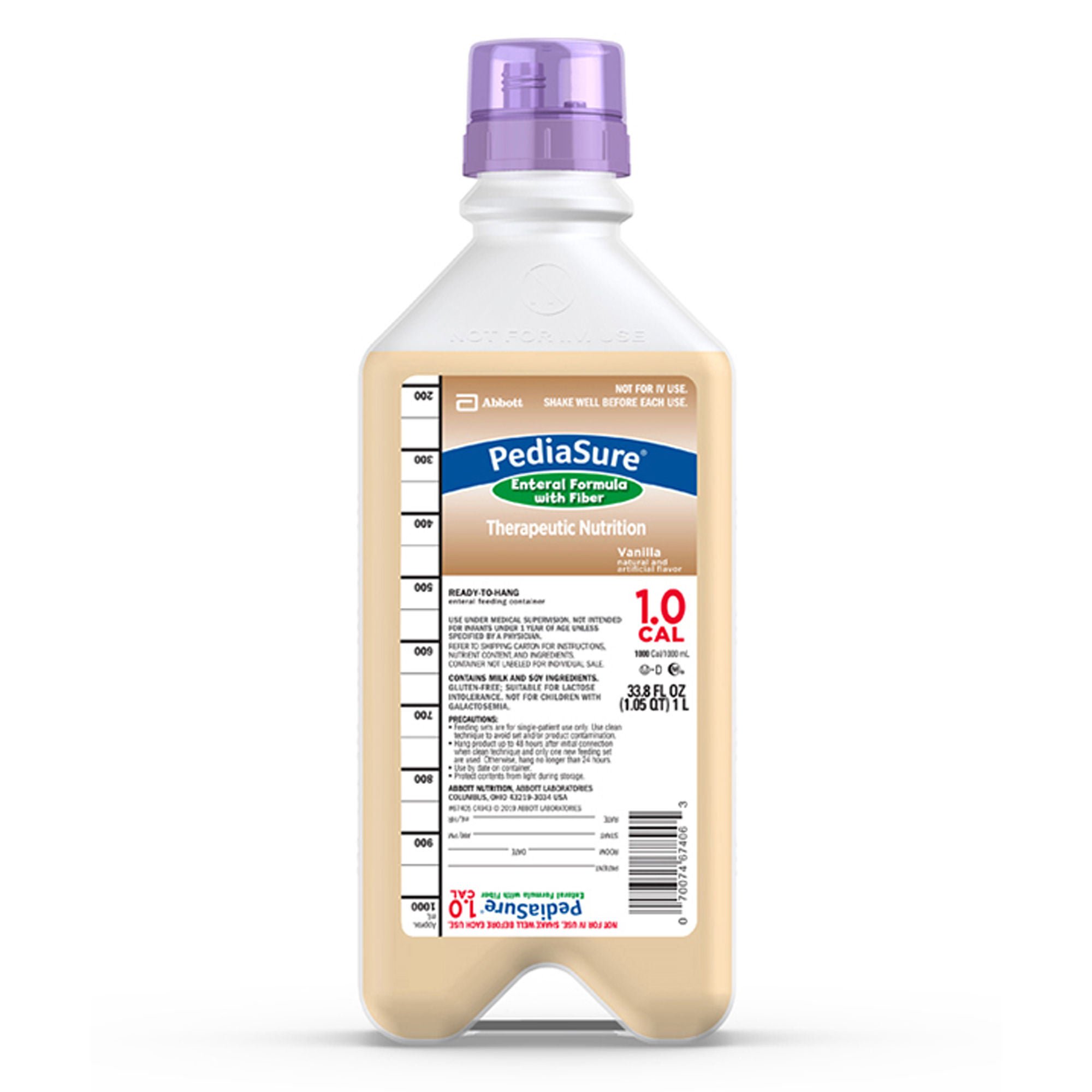 PediaSure® 1.0 Cal Enteral Formula with Fiber, 1-liter Ready to Hang Container
